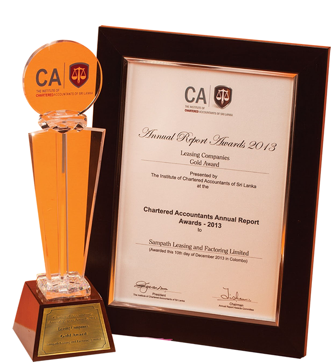 Gold Award in the Specialized Leasing Company category at the Annual Report Awards
